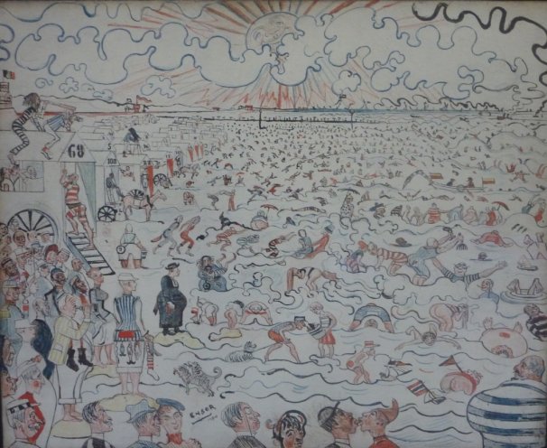 Les bains à Ostende van James Ensor